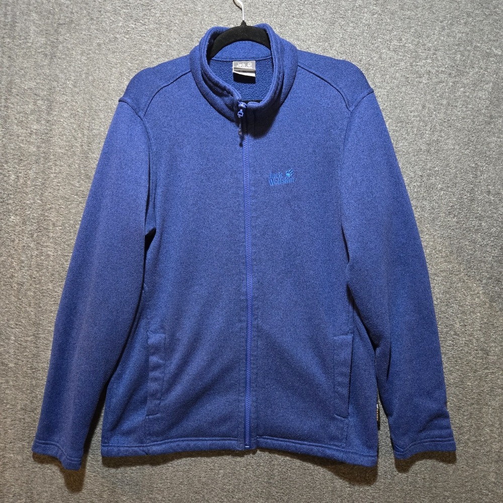 Jack Wolfskin Nanuk 200 Fleece Jacket Medium Blue Outdoors Hiking Nylon Sleeve